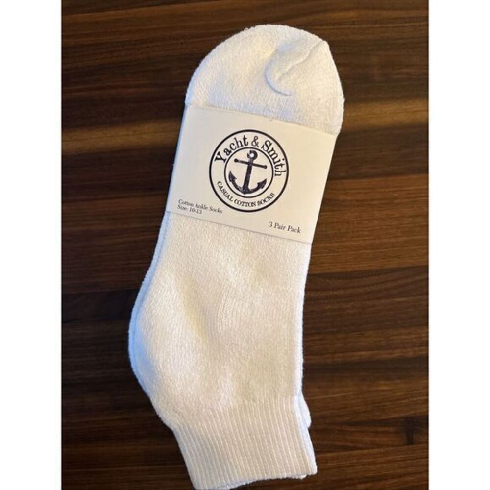 Yacht & Smith Casual‎ Cotton Ankle Socks 3 Pair Pack Mens Size 10-13